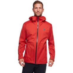 Black Diamond Men's Stormline Stretch Rain Shell -Winter Jacket Shop CDT0 6019 M STORMLINE STRETCH RAIN SHELL RED ROCK 01