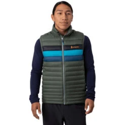 Cotopaxi Men's Fuego Down Vest -Winter Jacket Shop f21 m fuego vest spruce stripes front